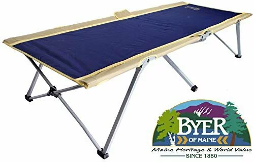 412ZSl4Y63L - BYER OF MAINE Easy Cot, Full Size 78" L X 31" W X 18", Easy to Assemble, Ideal for Guest Bed, 330lb Weight Limit, Camp Cots for Adults, Folding Cot, Cot for Sleeping, Comes with Travel Bag, Single
