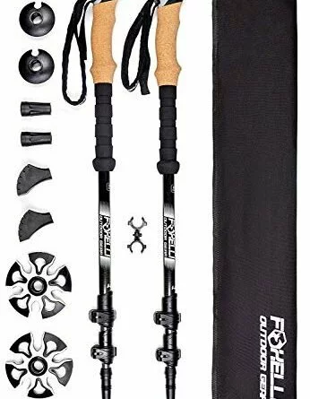 413 AgPn9dL 346x445 - Foxelli Trekking Poles - Collapsible, Lightweight, Shock-Absorbent, Carbon Fiber Hiking, Walking & Running Sticks with Natural Cork Grips, Quick Locks, 4 Season / All Terrain Accessories and Carry Bag