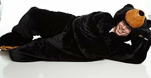 416oaAUqGnL - Snoozzoo Adult Black Bear Sleeping Bag for Adults up to 75 inches Tall.