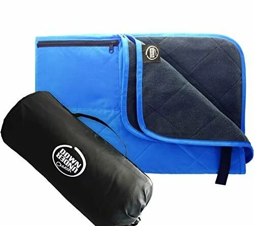 41mczrH6VDL 1 500x445 - DOWN UNDER OUTDOORS Premium Large Waterproof, Windproof, Quilted Fleece Stadium Blanket, Machine Washable, Camping, Picnic & Outdoor, Beach, Dog, 82 x 55 (red/Blue/Green) Festival, Baseball, Folding