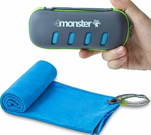 51DuZh33V L 500x445 - 4monster Microfiber Towel, Travel Towel, Camping Towel, Gym Towel, Backpacking Towel, Hiking Towel, Fast Drying Super Absorbent Travel Case