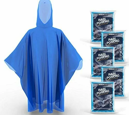 51f9 oCLrnL 1 500x445 - Hagon PRO Disposable Rain Ponchos for Adults (5 Pack) Premium Quality 50% Thicker - 100% Waterproof Emergency Rain Ponchos with Hood - for Concerts, Amusement Parks, Camping